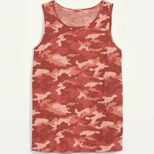 NWT Old Navy Pink Camo EveryWear Slub-Knit Tank Top 100% Cotton Women Large
